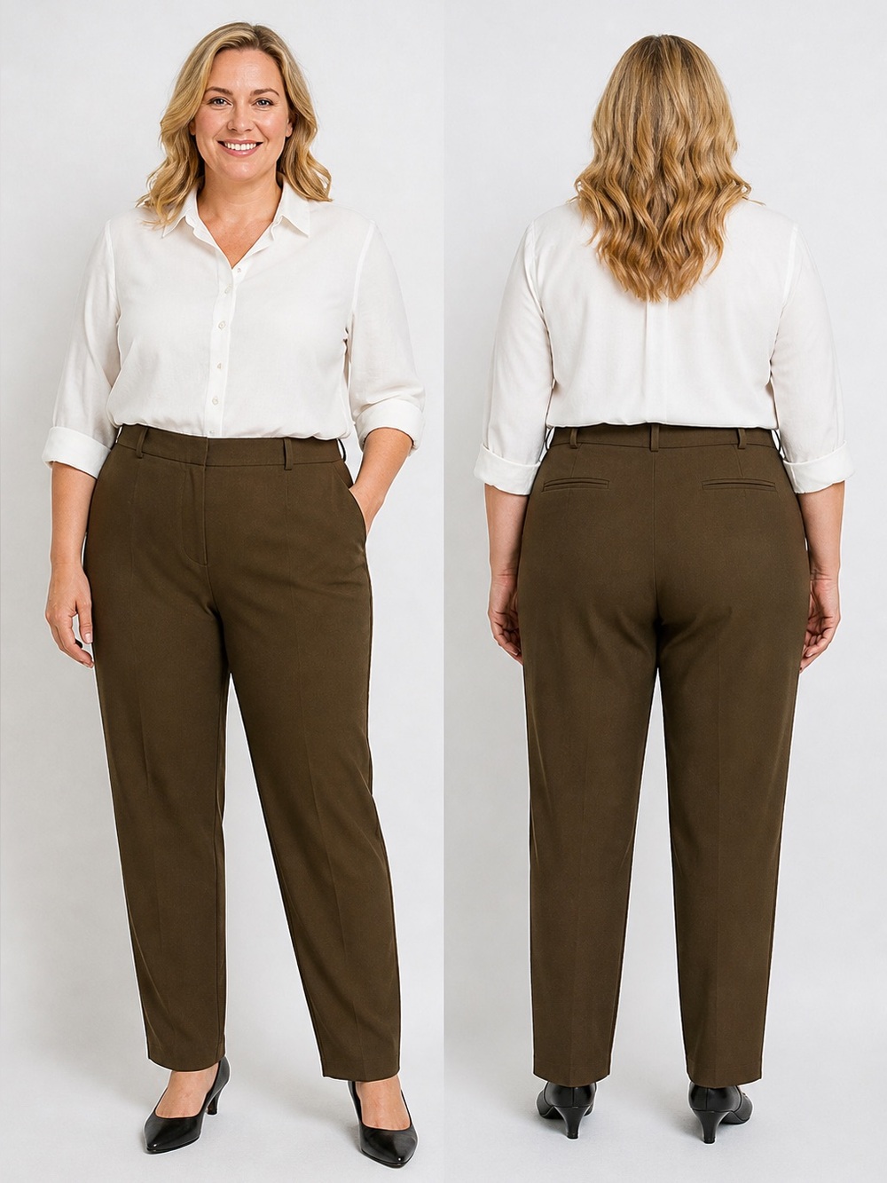 NWT Vintage Sigrid Olsen women’s classic dress pants. Brown. Size 16
